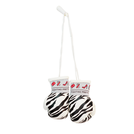 Fighting Pretty Mini Boxing Gloves (Zebra) - Renee Lane Company