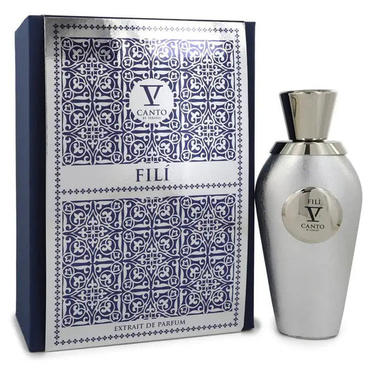 Unisex perfume set with ornate blue-and-white box and silver bottle