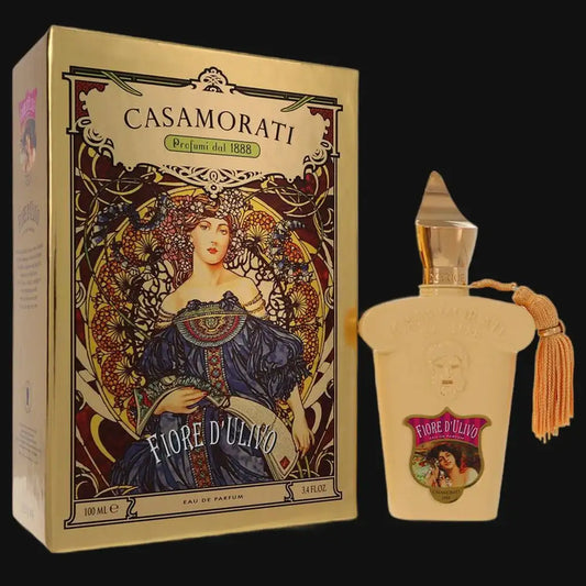 Fiore D'ulivo by Xerjoff women's perfume bottle with matching illustrated gift box