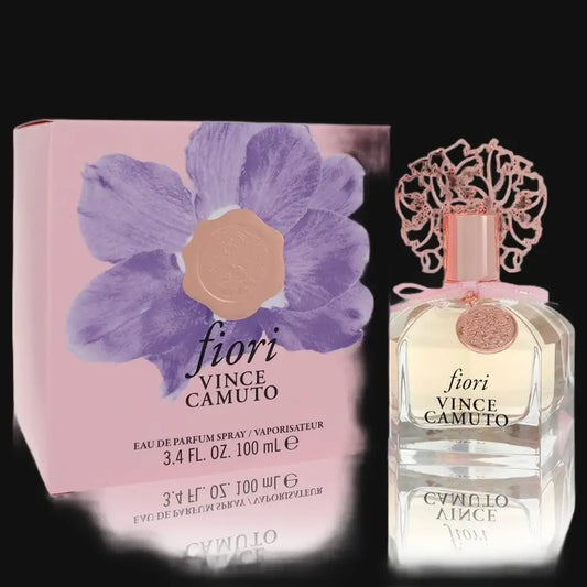 Women’s Fiori by Vince Camuto perfume bottle and box, floral crown detail