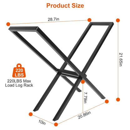 Firewood Log Rack 220LBS Steel Wood Lumber Storage Stacking Rack X Shape Storage Holder for Fireplace Firepit - Renee Lane Company