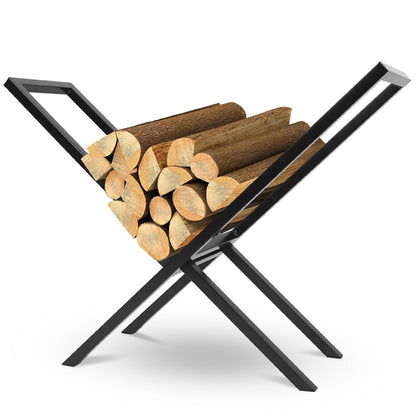 Firewood Log Rack 220LBS Steel Wood Lumber Storage Stacking Rack X Shape Storage Holder for Fireplace Firepit - Renee Lane Company