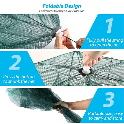 Fishing Trap Net Portable Folded Fishing Bait Trap Shrimp Minnow Crab Bait Net - Renee Lane Company