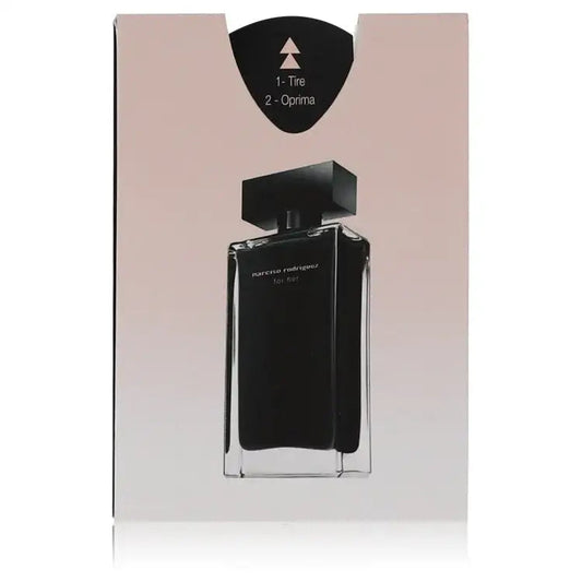 Narciso Rodriguez Flat perfume box with black glass bottle and black cap