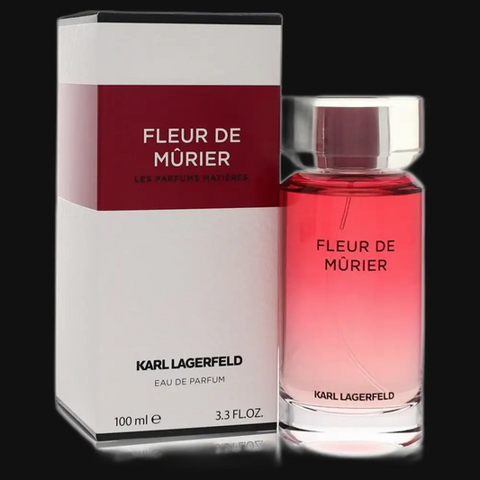 Women’s eau de parfum set: gold-capped bottle with red liquid and white red box