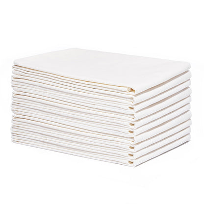 White flour sack kitchen towels, thick folded stack