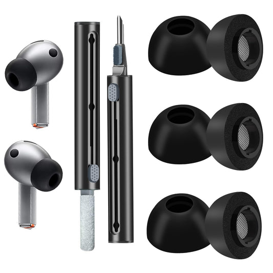 Foam Ear Tips for Samsung Galaxy Buds3 Pro - Ultimate Comfort and Unshakeable Fit with Memory Foam Earbud Tips Earbud Replacement Tips with Cleaning Pen - M - Renee Lane Company