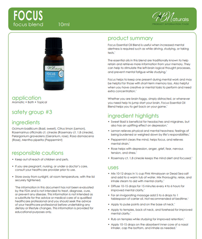 Focus Essential Oil - Renee Lane Company