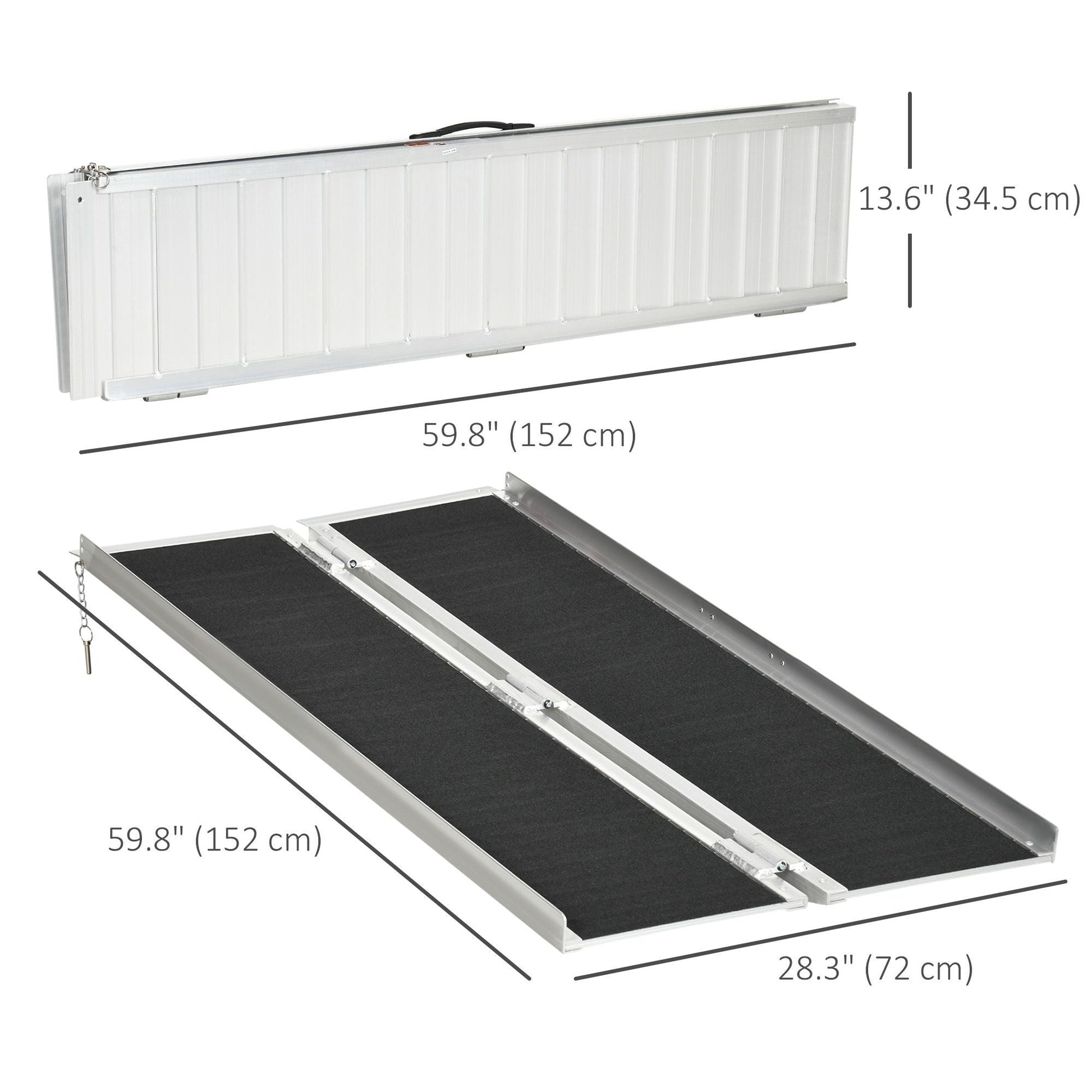 Foldable Aluminum Wheelchair Ramp: 5ft Durable Portable Easy Access Mobility Solution for Smooth Transitions - Renee Lane Company