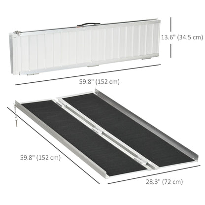 Foldable Aluminum Wheelchair Ramp: 5ft Durable Portable Easy Access Mobility Solution for Smooth Transitions - Renee Lane Company