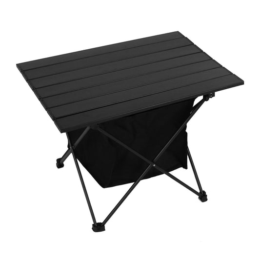 Foldable Camping Table With Storage Basket Rustproof Portable Aluminum Alloy Roll-Up Camping Table - Renee Lane Company