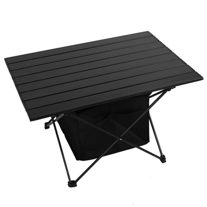 Foldable Camping Table With Storage Basket Rustproof Portable Aluminum Alloy Roll-Up Camping Table - Renee Lane Company