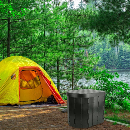 Foldable Emergency Toilet Portable Porta Potty for Car Travel Camping Boating Hiking Cleanable Travel Commode with Lid Carry Bag 1 Roll Garbage Bags - Renee Lane Company