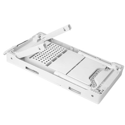 Foldable Laptop Table Bed Notebook Desk with Cooling Fan Mouse Board LED light 4 xUSB Ports Breakfast Snacking Tray - Renee Lane Company