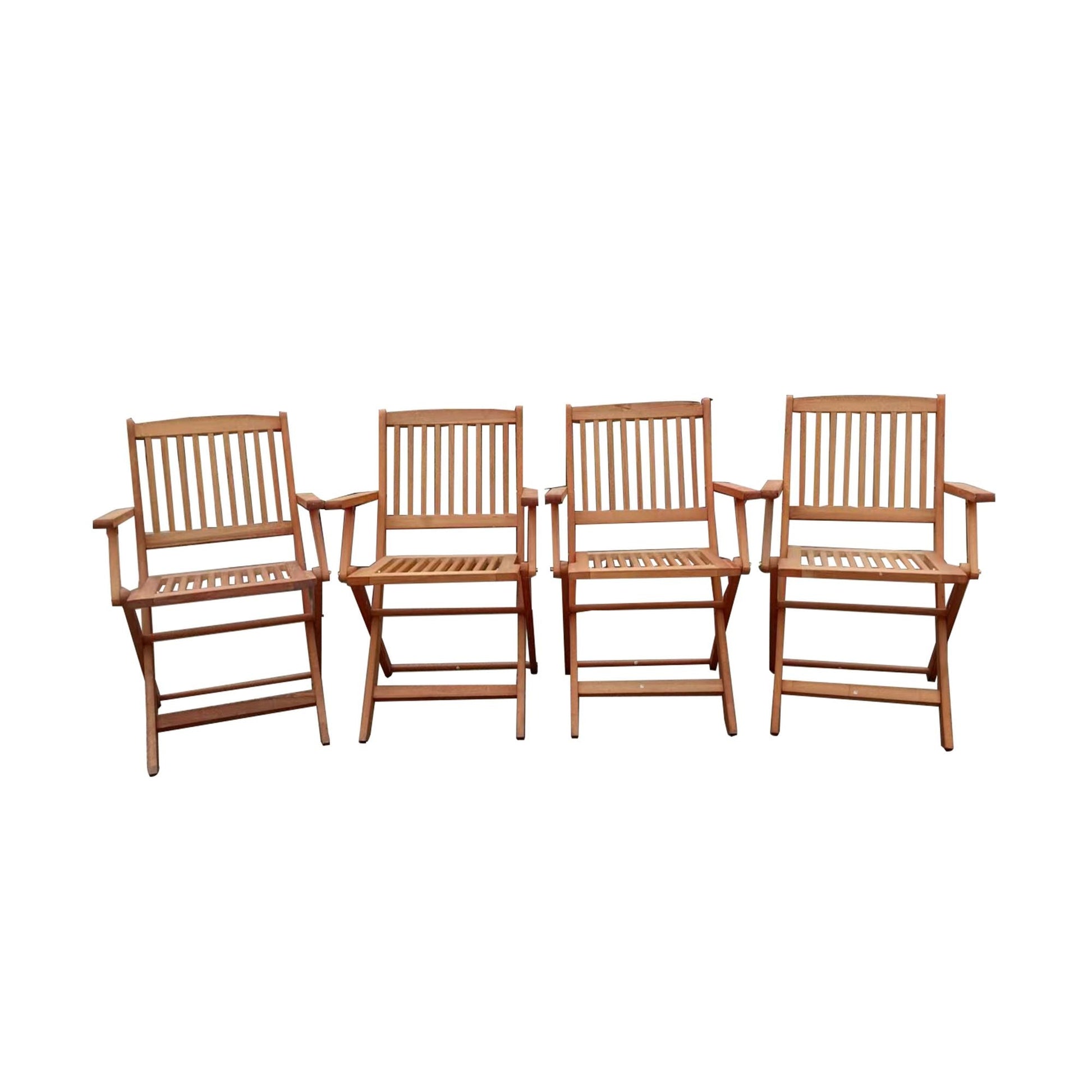 Foldable Patio Dining Set, 4 Folding Chairs, Indoor and outdoor universal, Teak - Renee Lane Company