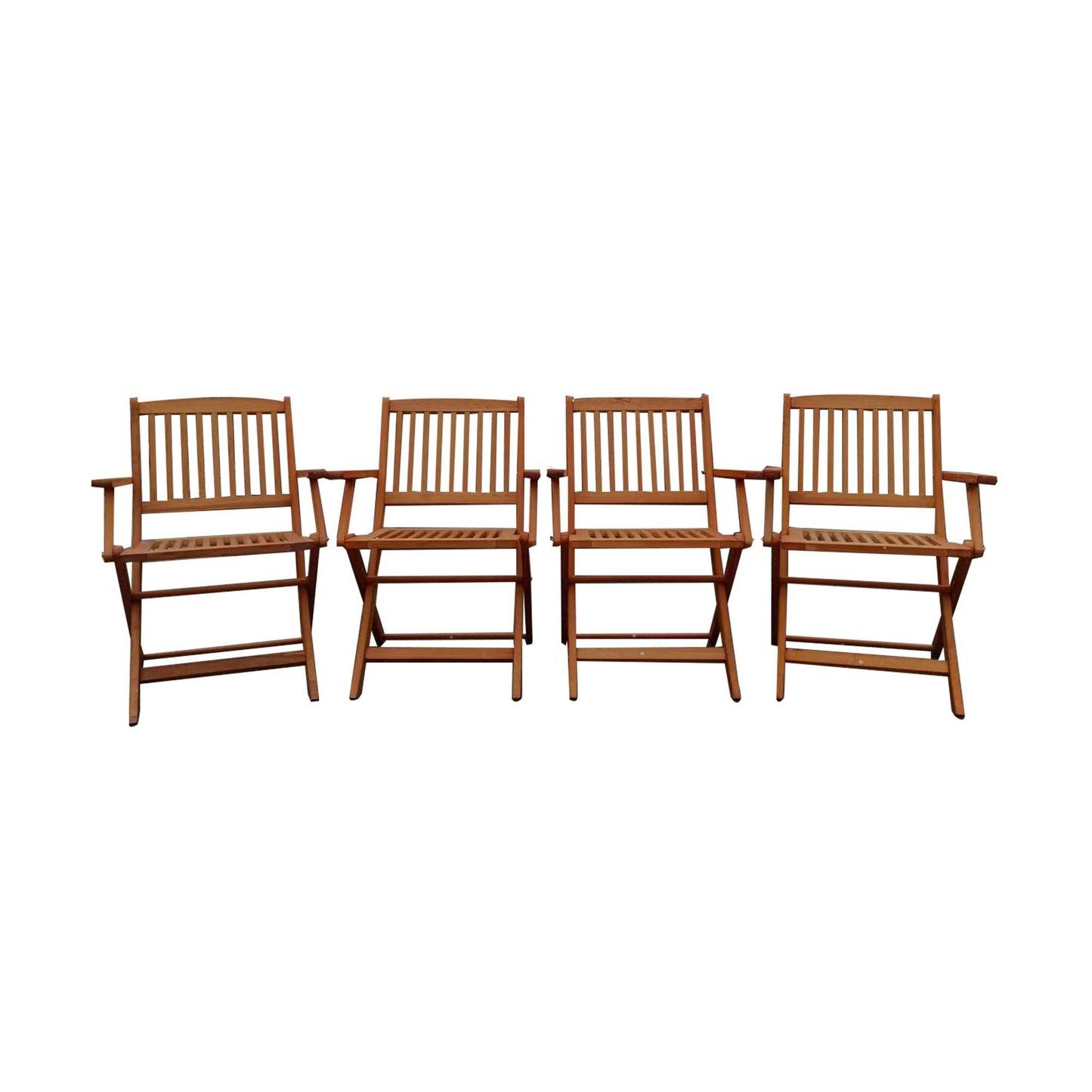 Foldable Patio Dining Set, 4 Folding Chairs, Indoor and outdoor universal, Teak - Renee Lane Company