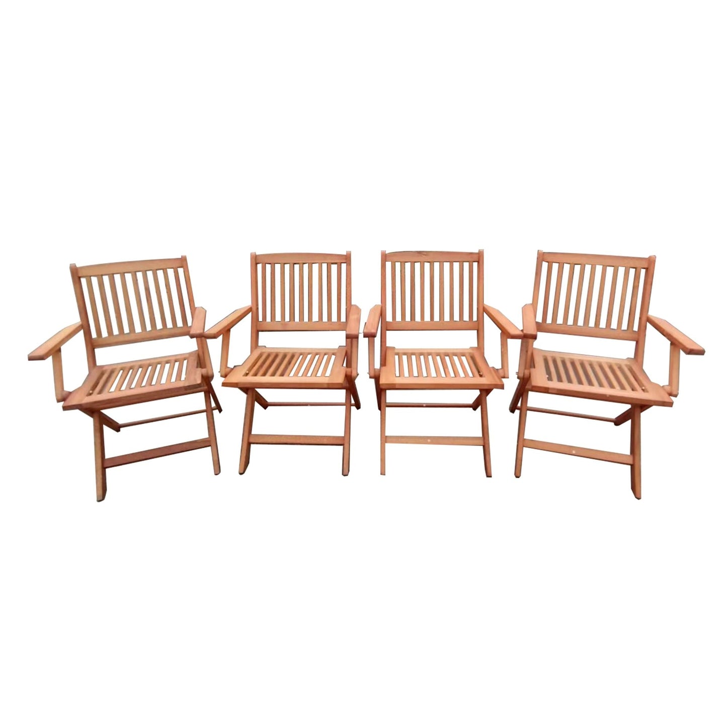 Foldable Patio Dining Set, 4 Folding Chairs, Indoor and outdoor universal, Teak - Renee Lane Company