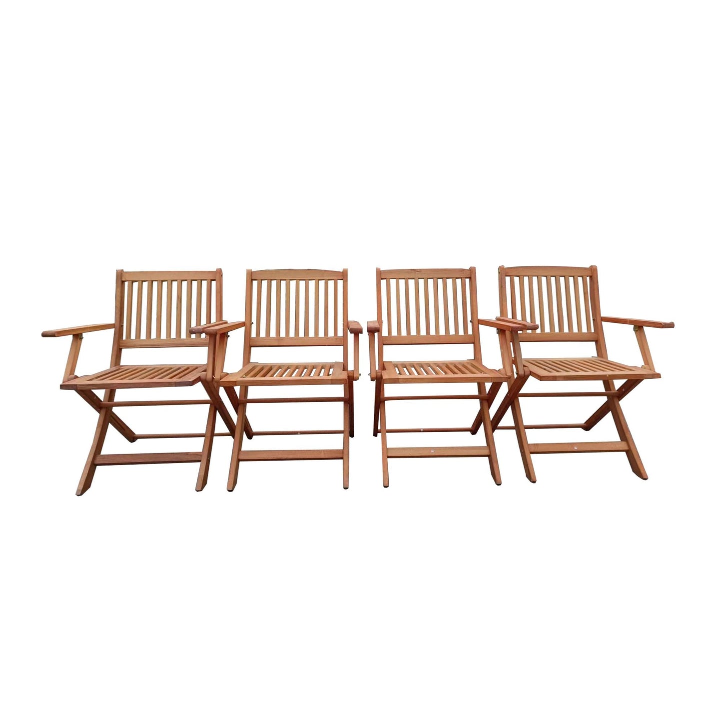 Foldable Patio Dining Set, 4 Folding Chairs, Indoor and outdoor universal, Teak - Renee Lane Company
