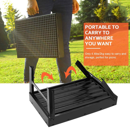 Foldable Portable BBQ Charcoal Grill Grill Lightweight Smoker Grill for Camping Picnics Garden Grilling - Renee Lane Company