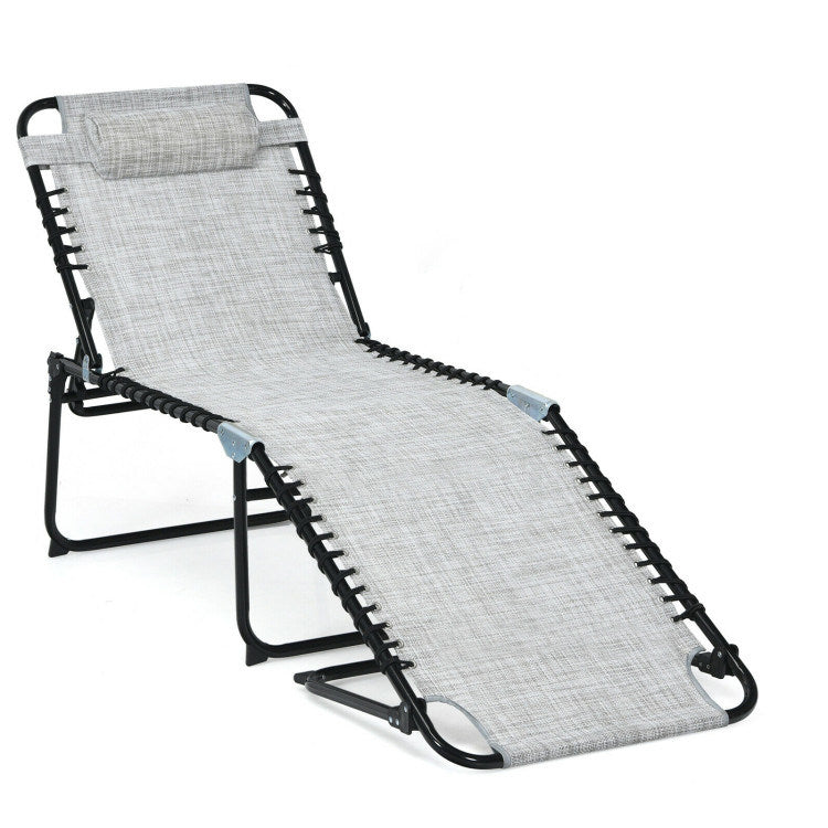 Foldable Recline Lounge Chair with Adjustable Backrest and Footrest - Renee Lane Company