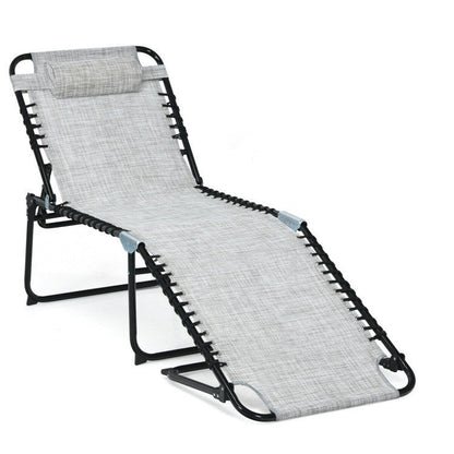 Foldable Recline Lounge Chair with Adjustable Backrest and Footrest - Renee Lane Company