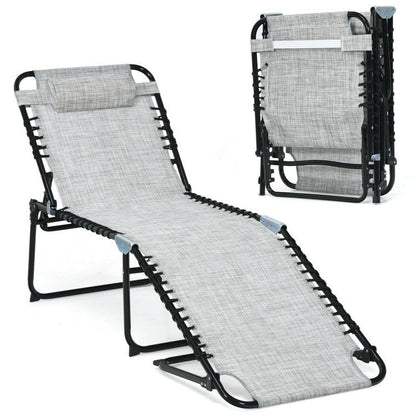 Foldable Recline Lounge Chair with Adjustable Backrest and Footrest - Renee Lane Company
