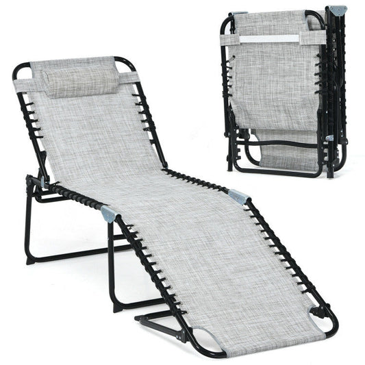 Foldable Recline Lounge Chair with Adjustable Backrest and Footrest - Renee Lane Company