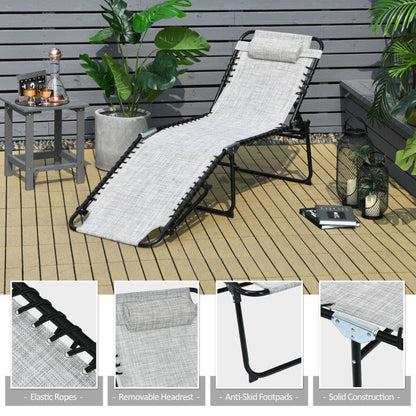 Foldable Recline Lounge Chair with Adjustable Backrest and Footrest - Renee Lane Company