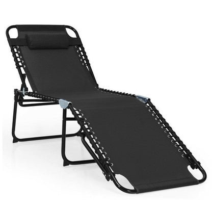 Foldable Recline Lounge Chair with Adjustable Backrest and Footrest - Renee Lane Company