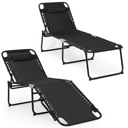 Foldable Recline Lounge Chair with Adjustable Backrest and Footrest - Renee Lane Company