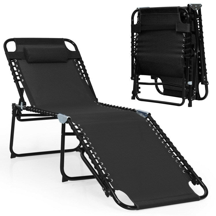Foldable Recline Lounge Chair with Adjustable Backrest and Footrest - Renee Lane Company