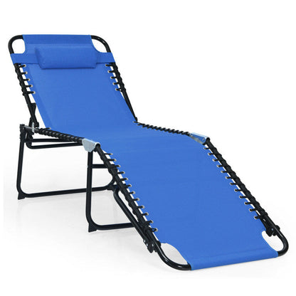 Foldable Recline Lounge Chair with Adjustable Backrest and Footrest - Renee Lane Company