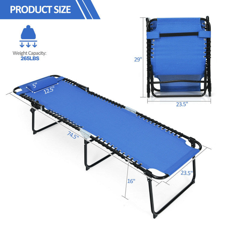 Foldable Recline Lounge Chair with Adjustable Backrest and Footrest - Renee Lane Company