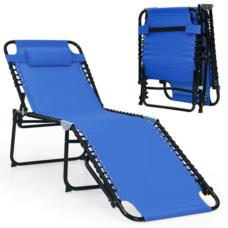 Foldable Recline Lounge Chair with Adjustable Backrest and Footrest - Renee Lane Company