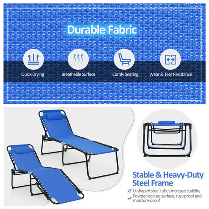 Foldable Recline Lounge Chair with Adjustable Backrest and Footrest - Renee Lane Company
