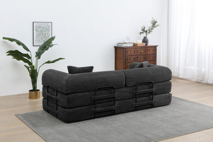 Foldable Sofa Bed, 77.9'' Folding Floor Couch, Compressed Convertable Sleeper Sofa, Memory Foam Couch with Pillow Back Support Armrest, 4-in-1 Futon Sofa Bed for Living Room, Army green - Renee Lane Company