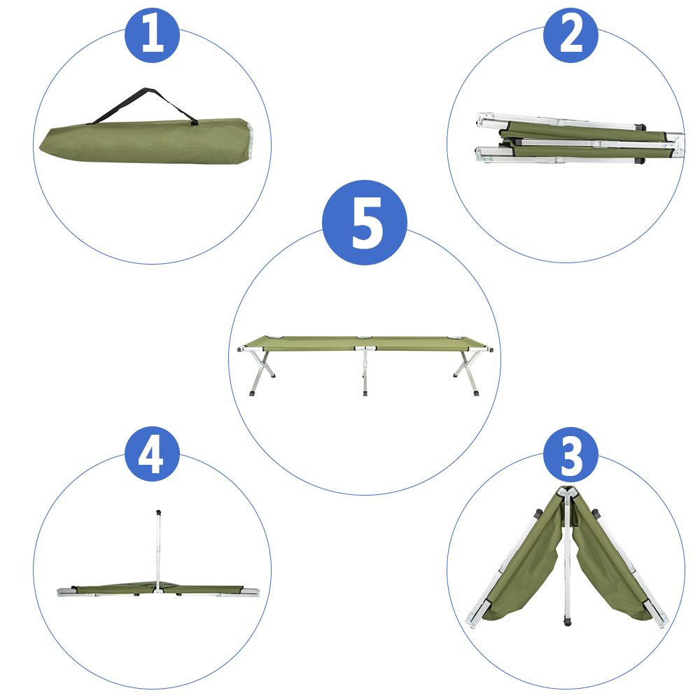 Folding Camping Cot with Carrying Bags Outdoor Travel Hiking Sleeping Chair Bed - Renee Lane Company