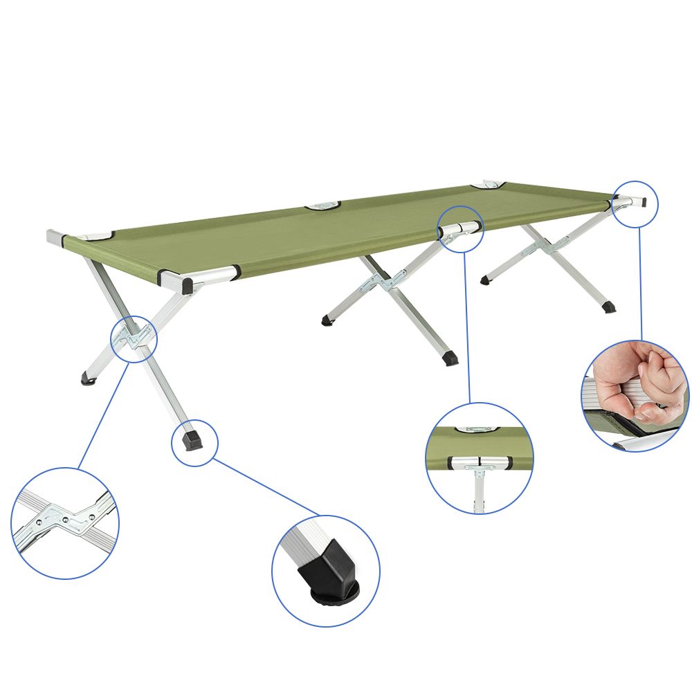 Folding Camping Cot with Carrying Bags Outdoor Travel Hiking Sleeping Chair Bed - Renee Lane Company