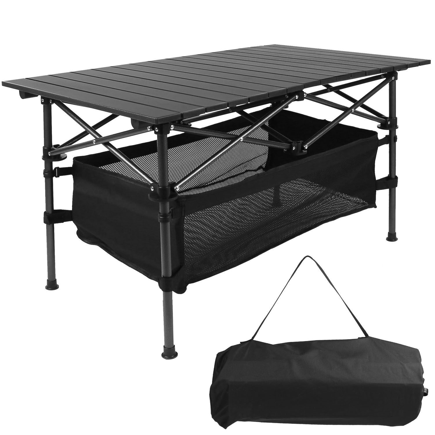 Folding Camping Table Portable Lightweight Aluminum Roll-up Picnic BBQ Desk with Carrying Bag Heavy Duty Outdoor Beach Backyard Party Patio - Renee Lane Company