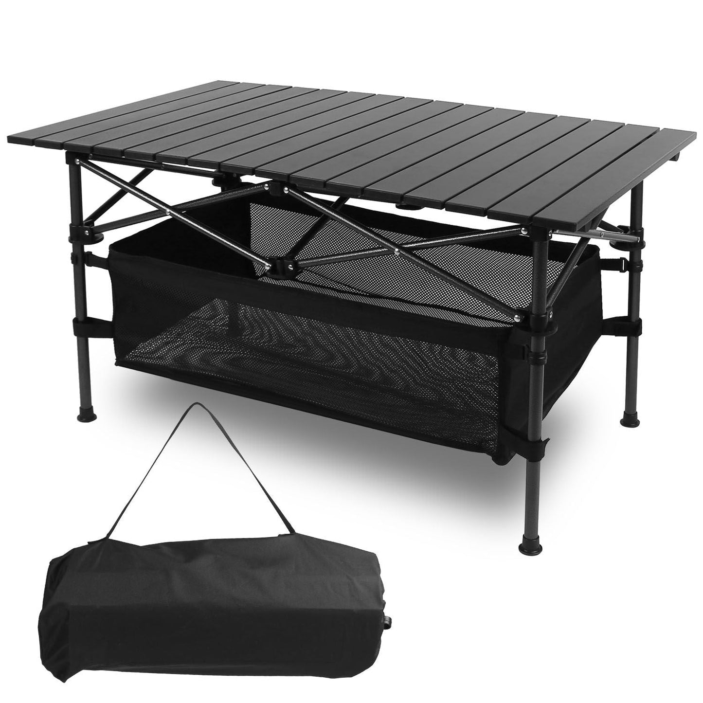 Folding Camping Table Portable Lightweight Aluminum Roll-up Picnic BBQ Desk with Carrying Bag Heavy Duty Outdoor Beach Backyard Party Patio - Renee Lane Company