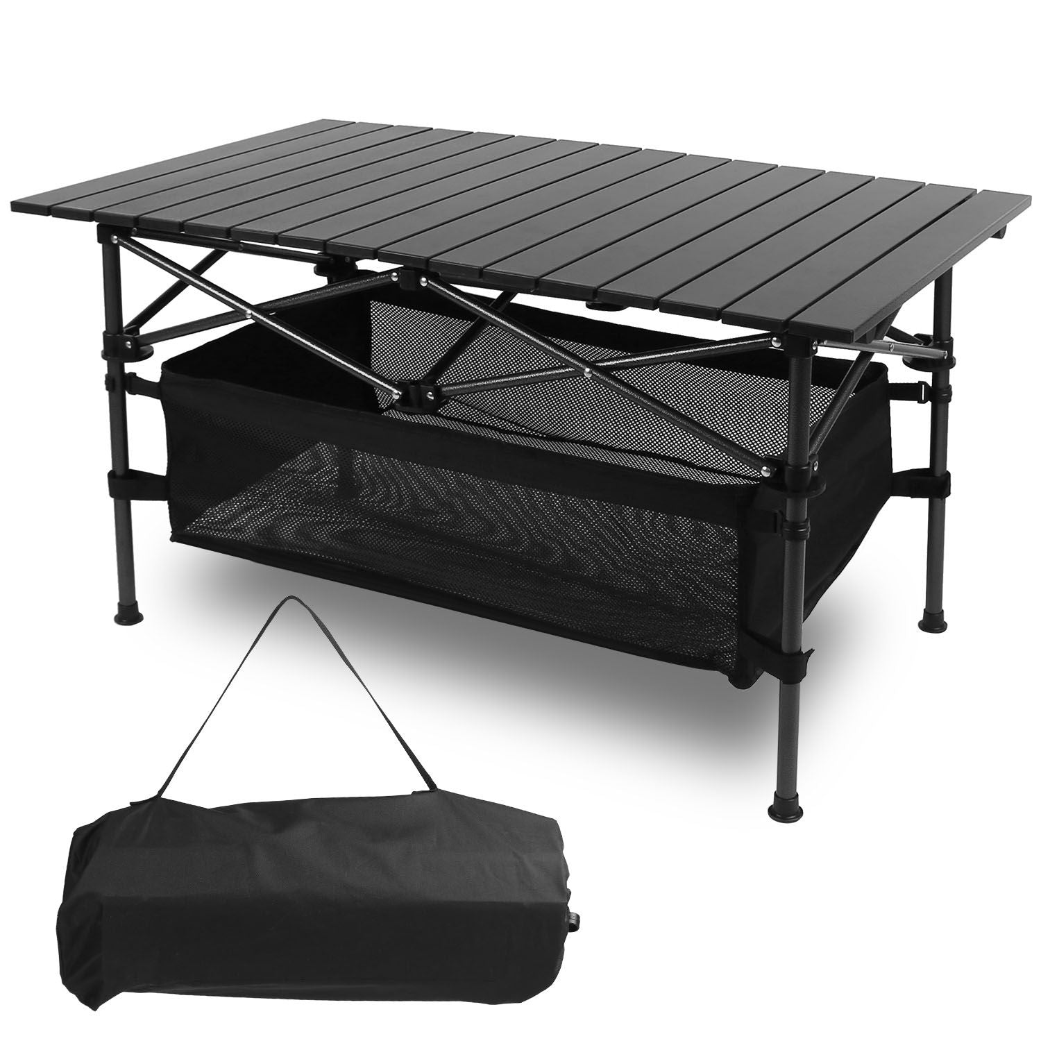 Folding Camping Table Portable Lightweight Aluminum Roll-up Picnic BBQ Desk with Carrying Bag Heavy Duty Outdoor Beach Backyard Party Patio - Renee Lane Company