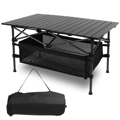 Folding Camping Table Portable Lightweight Aluminum Roll-up Picnic BBQ Desk with Carrying Bag Heavy Duty Outdoor Beach Backyard Party Patio - Renee Lane Company