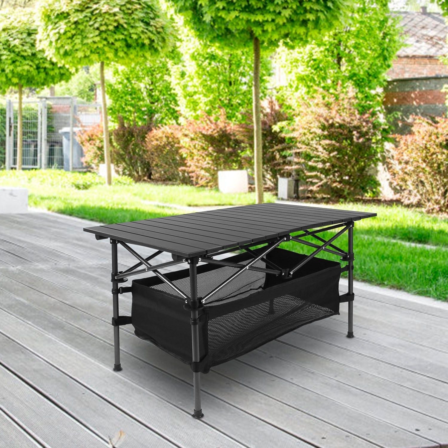 Folding Camping Table Portable Lightweight Aluminum Roll-up Picnic BBQ Desk with Carrying Bag Heavy Duty Outdoor Beach Backyard Party Patio - Renee Lane Company