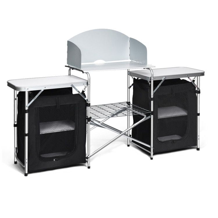 Folding Camping Table with Storage Organizer - Renee Lane Company