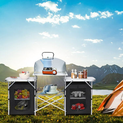Folding Camping Table with Storage Organizer - Renee Lane Company