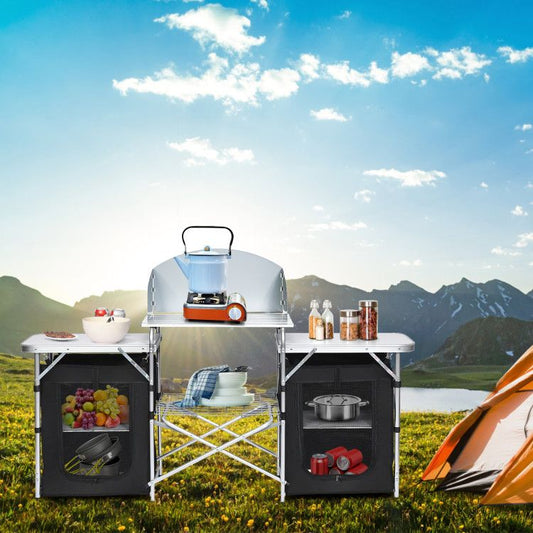 Folding Camping Table with Storage Organizer - Renee Lane Company