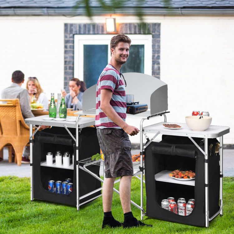 Folding Camping Table with Storage Organizer - Renee Lane Company