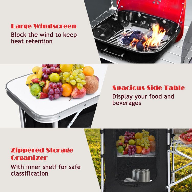 Folding Camping Table with Storage Organizer - Renee Lane Company