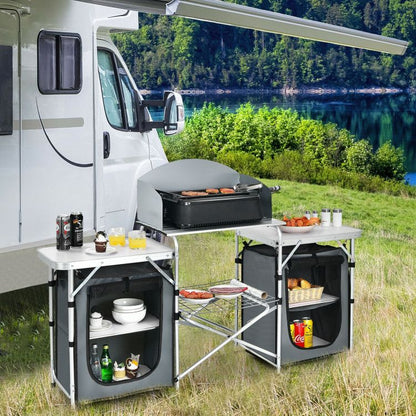 Folding Camping Table with Storage Organizer - Renee Lane Company