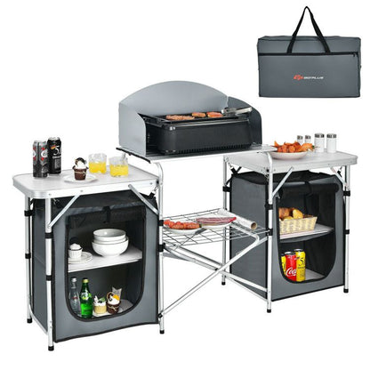 Folding Camping Table with Storage Organizer - Renee Lane Company
